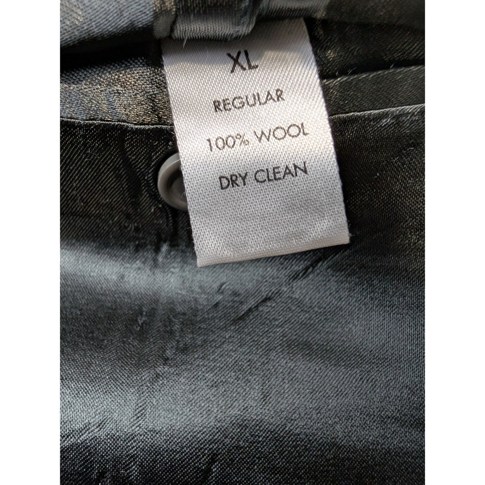 Calvin Klein Mens XL Gray Nailhead 100% Wool 2-Button Suit Jacket Blazer - Picture 5 of 12
